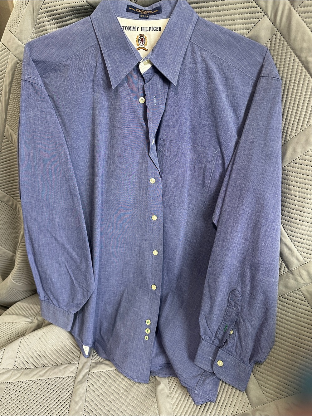 Tommy Hilfiger Men's Chambray Blue Button-Up Dress Shirt
